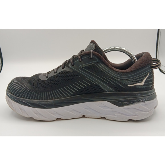 Hoka One One Bondi 7 Sneakers Men 11.5 Black Athletic Running Shoes Logo 1110518 - Picture 7 of 14